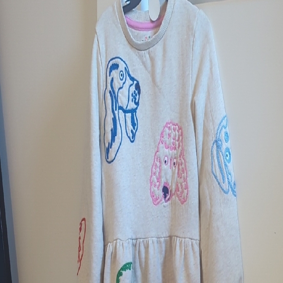 Boden Beige Top with Blue and Pink Dog Motif - Picture 2 of 7